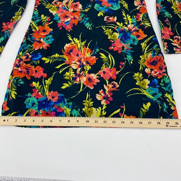 PINK OWL Women's Shift Dress Size S Floral Bell Sleeve Mini Boho Summer - Picture 8 of 8